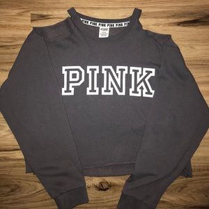 VS PINK cold shoulder cropped sweatshirt